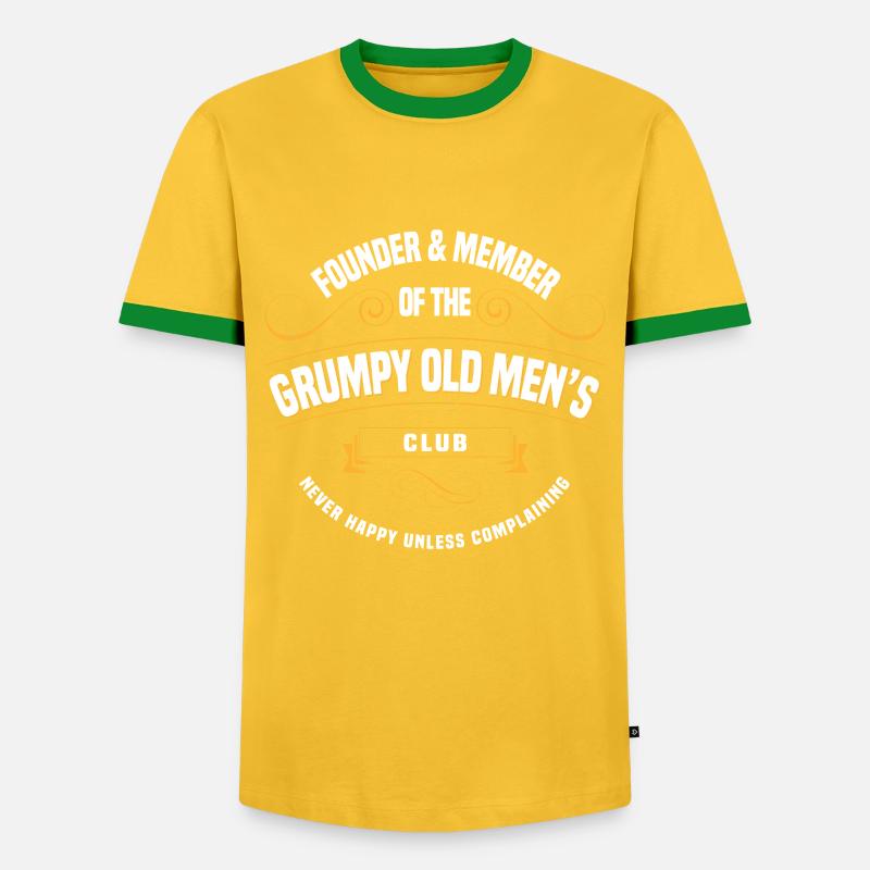 Grumpy old man - Men's Ringer Shirt - yellow/green 
