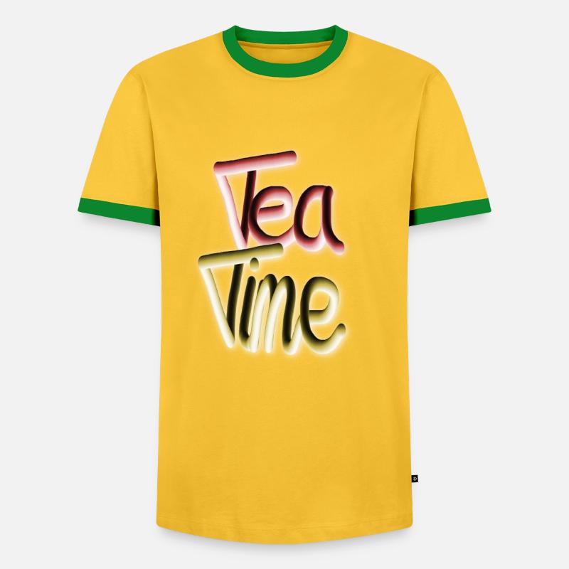 Tea drinker Tea lovers - Men's Ringer Shirt - yellow/green