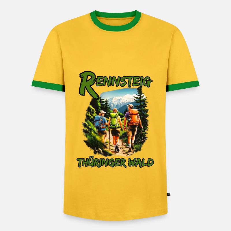 Rennsteig-Thuringian Forest-Thuringia - Men's Ringer Shirt - yellow/green 