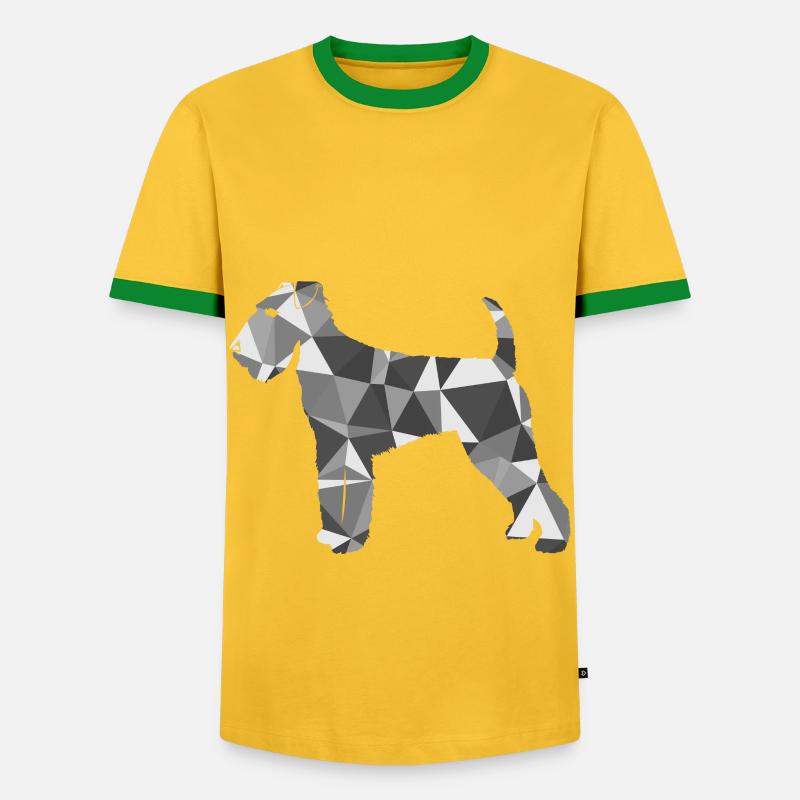 Polygon Airedale Terrier - Men's Ringer Shirt - yellow/green 