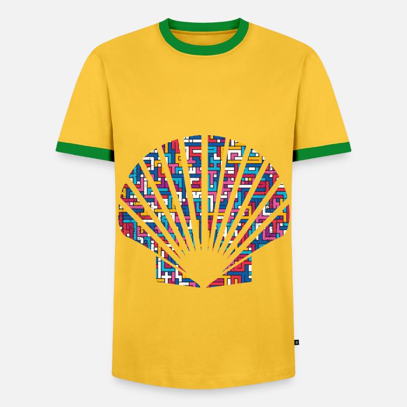 shell - Men's Ringer Shirt - yellow/green 