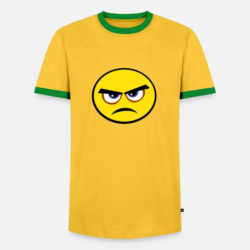 grumpy face - Männer Kontrast-T-Shirt - Gelb/Grün 