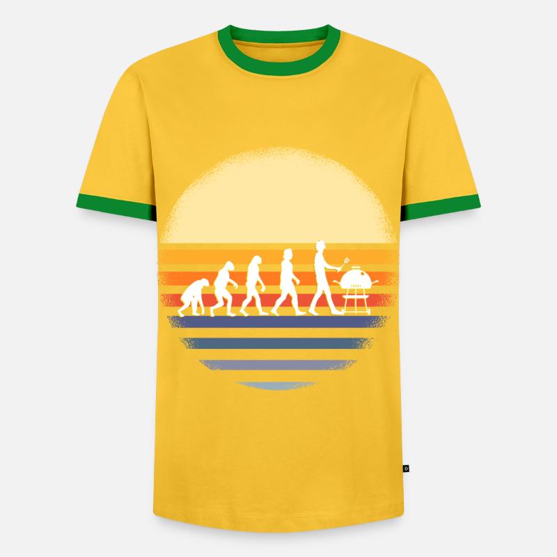 Grill Evolution - Männer Kontrast-T-Shirt - Gelb/Grün 