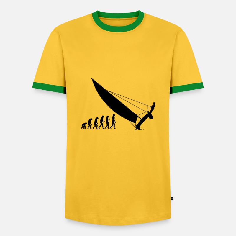 Katamaran - Evolution - Männer Kontrast-T-Shirt - Gelb/Grün