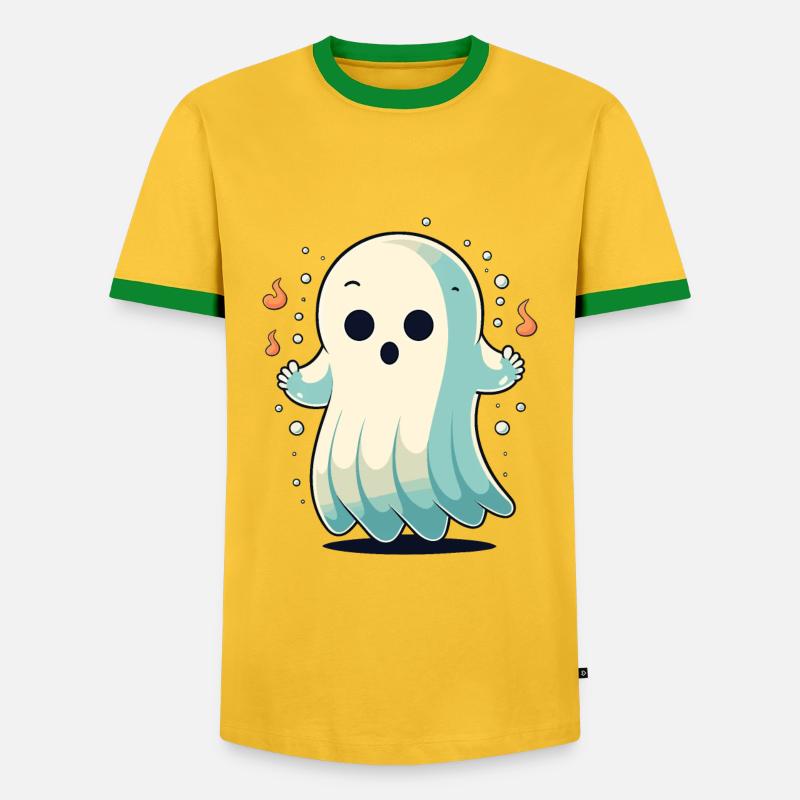 Schwebender Geist - Männer Kontrast-T-Shirt - Gelb/Grün 