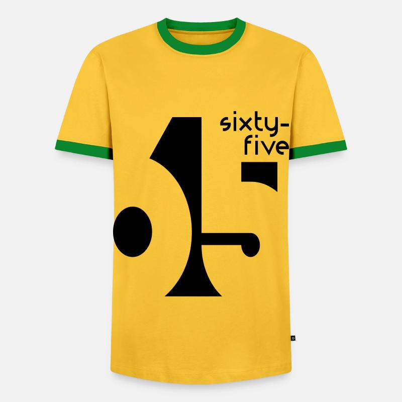 65 sixty-five - Männer Kontrast-T-Shirt - Gelb/Grün 