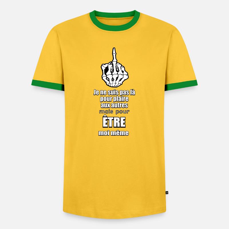 Mittelfinger (ich bin ich selbst) - Männer Kontrast-T-Shirt - Gelb/Grün 
