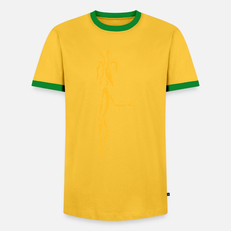 Mann mit Dreadlocks - Männer Kontrast-T-Shirt - Gelb/Grün 