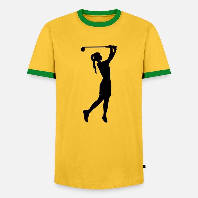 golf - Men's Ringer Shirt - yellow/green 
