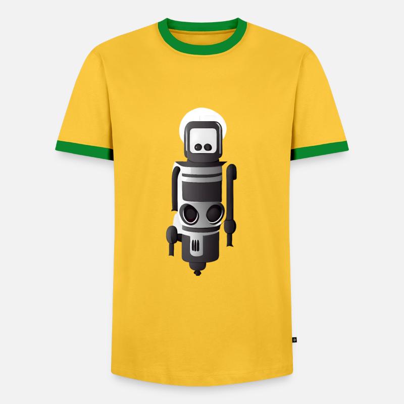 Robots hovering - Men's Ringer Shirt - yellow/green 
