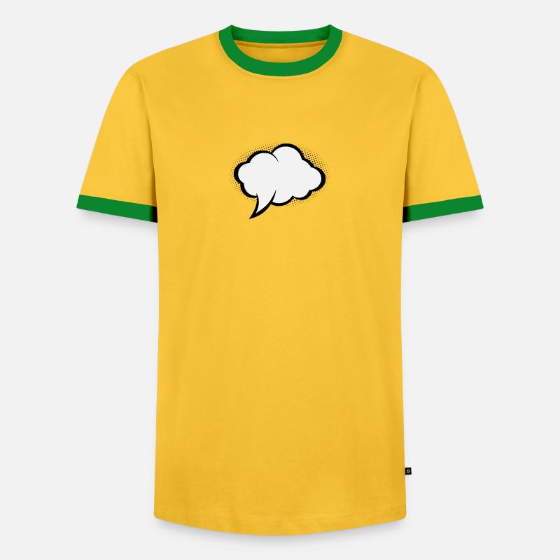 Comic Speech Bubble - Men's Ringer Shirt - yellow/green