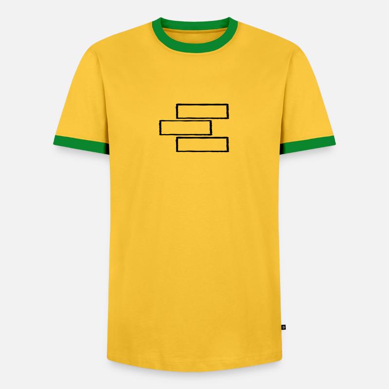 3 rectangular frame - Men's Ringer Shirt - yellow/green