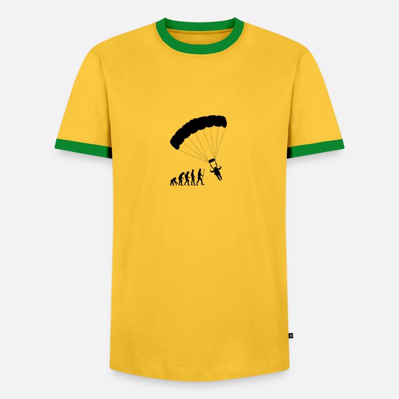 Evolution paraglider - Men's Ringer Shirt - yellow/green