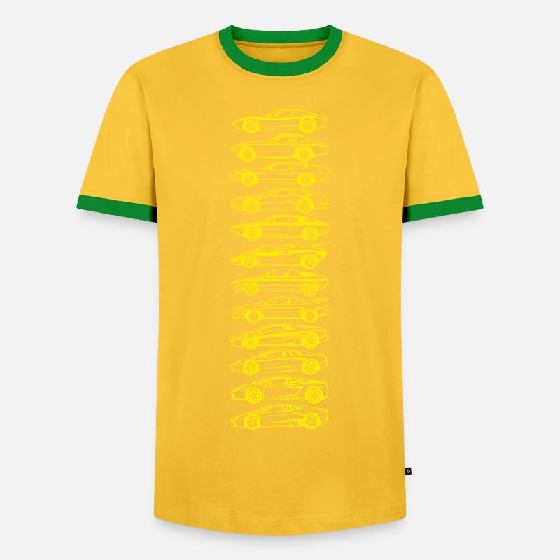 Lambo Evolution - Männer Kontrast-T-Shirt - Gelb/Grün 