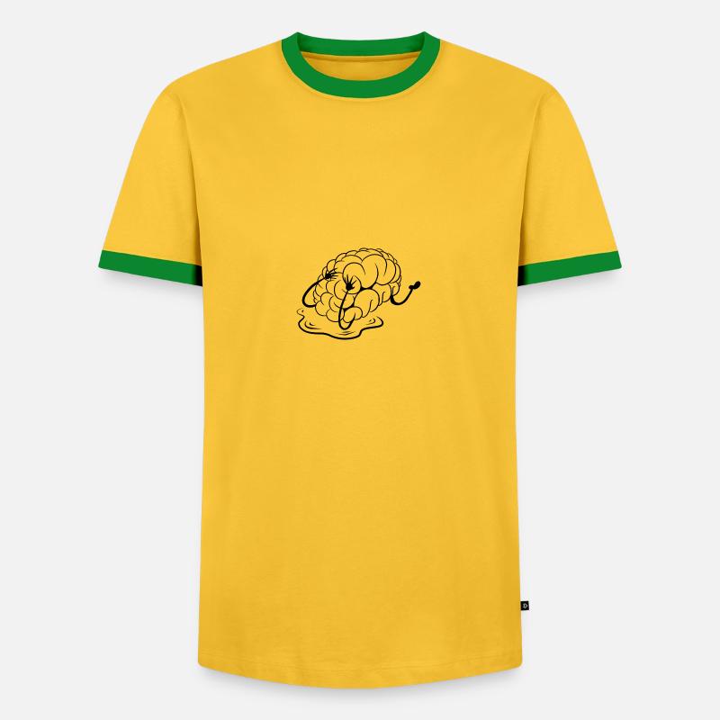 Brain - Men's Ringer Shirt - yellow/green 