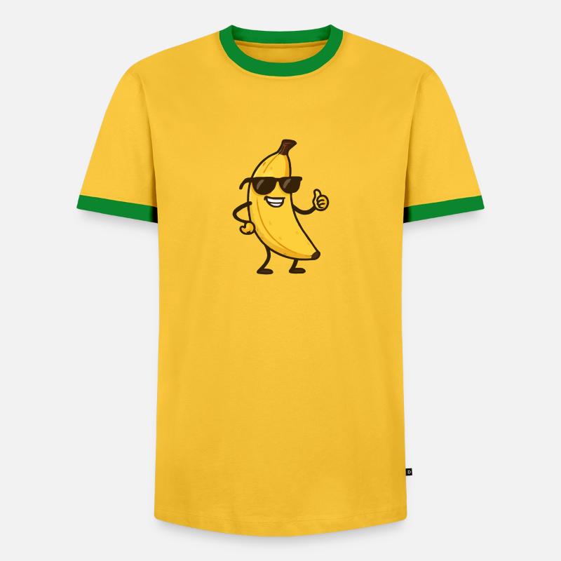 Banana Comic - Men's Ringer Shirt - yellow/green 