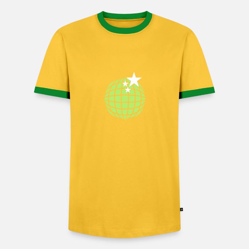 Disco-Kugel / disco globe (2c) - Männer Kontrast-T-Shirt - Gelb/Grün