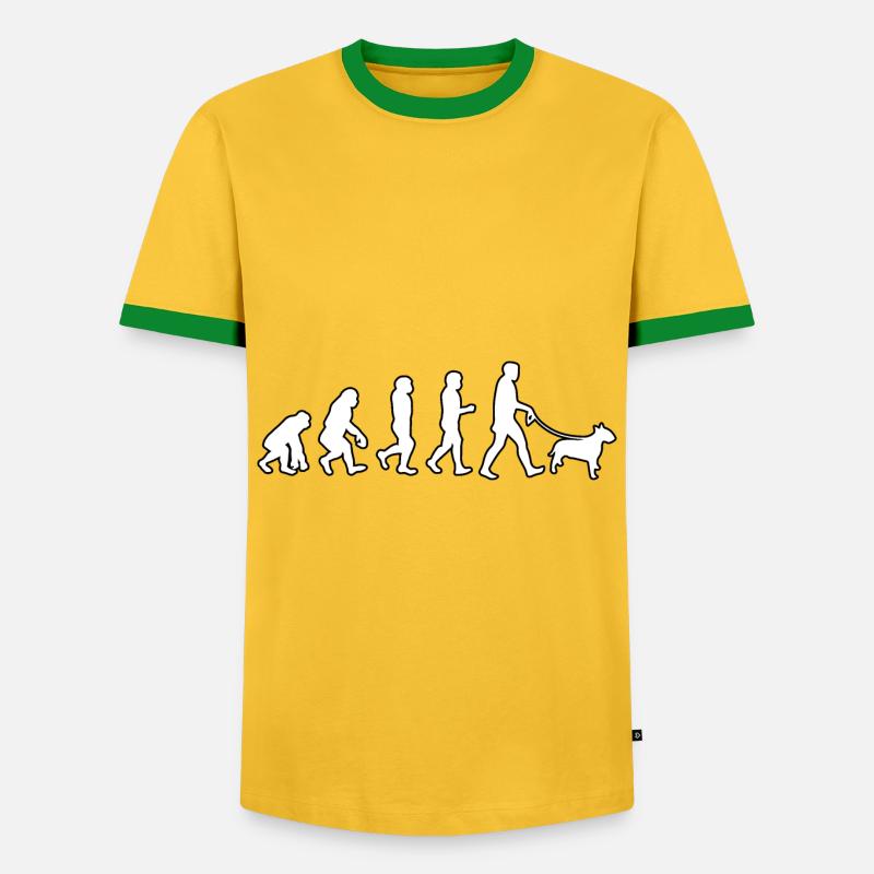 EVOLUTION Labrador - Männer Kontrast-T-Shirt - Gelb/Grün