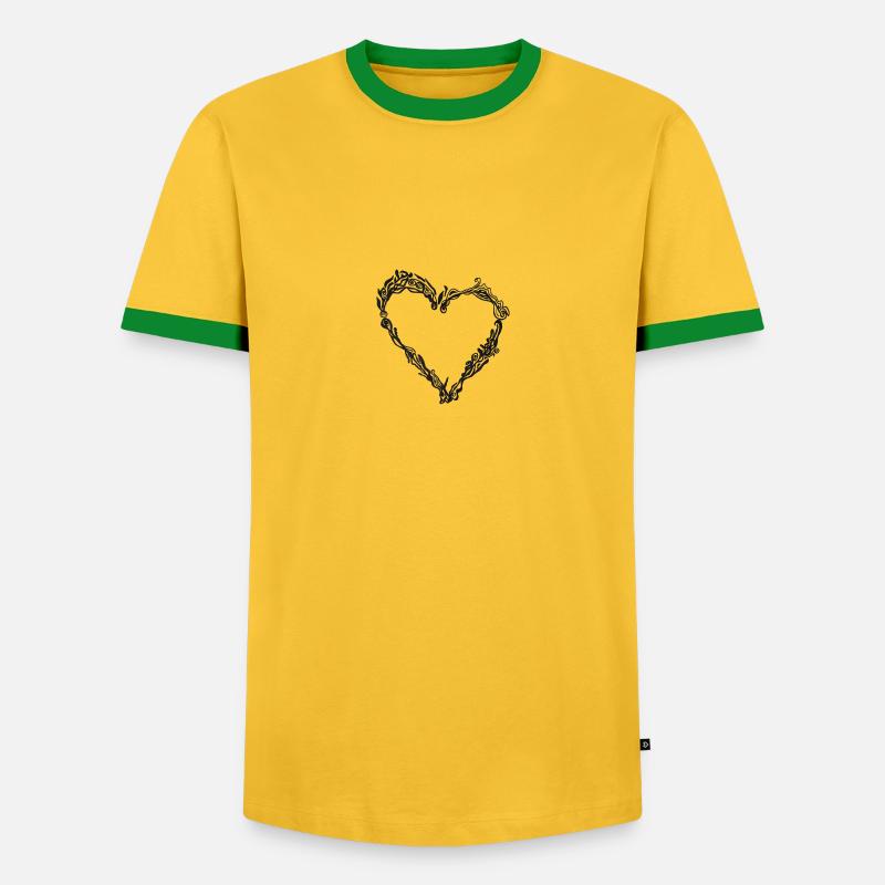 Cuore - Maglietta Contrast da uomo - giallo/verde 