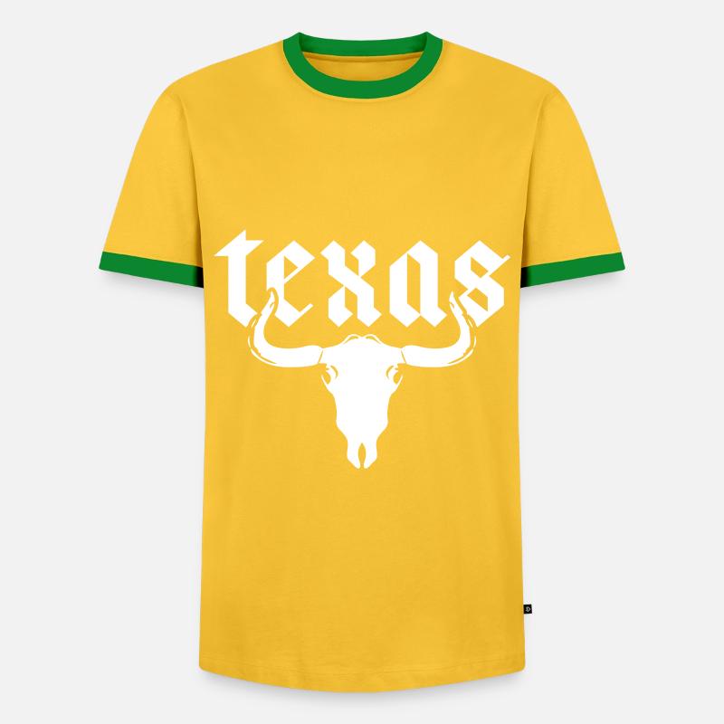 texas bull - Men's Ringer Shirt - yellow/green 