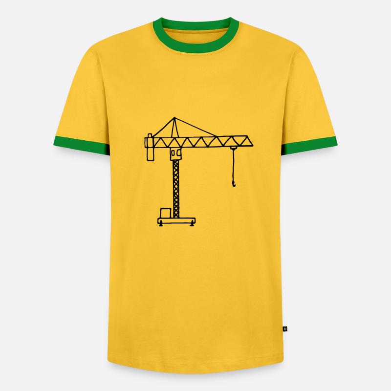 Construction crane construction site - Men's Ringer Shirt - yellow/green 