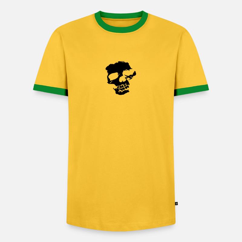 Skeleton skull skull dead evil - Men's Ringer Shirt - yellow/green