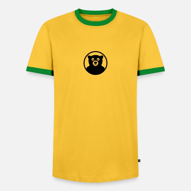 bear_a_04_2012_1c - Männer Kontrast-T-Shirt - Gelb/Grün 