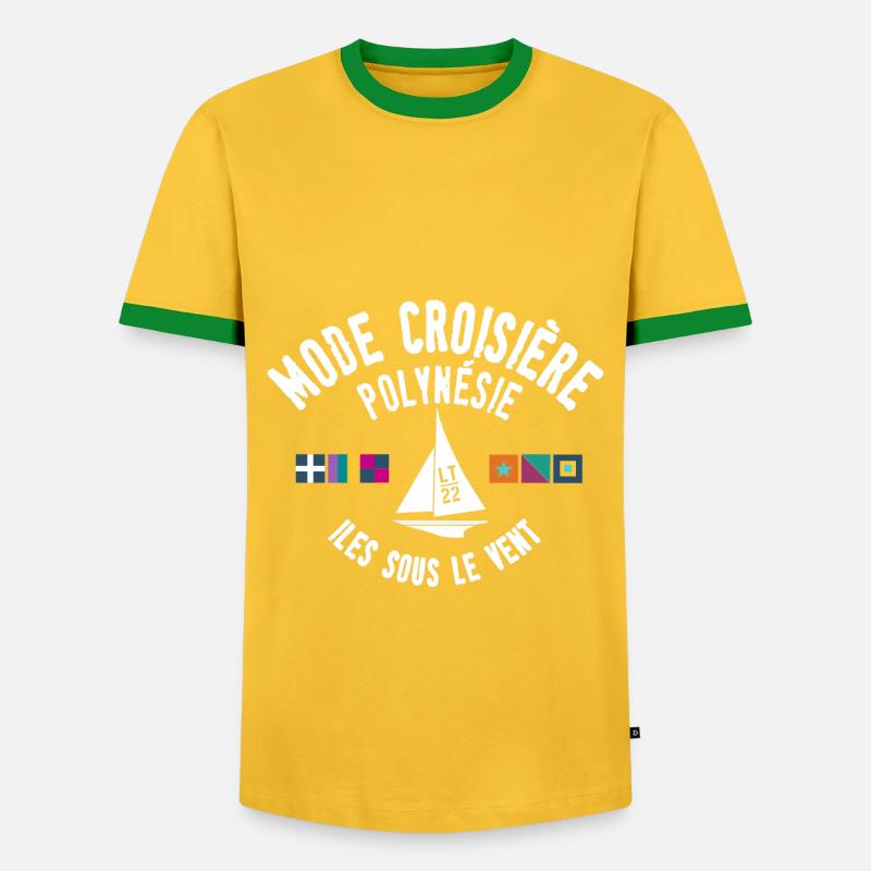 Cruise mode Polynesia - Men's Ringer Shirt - yellow/green
