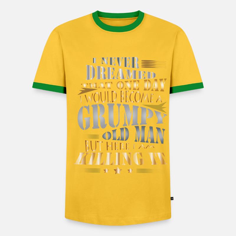 Grumpy old man - Men's Ringer Shirt - yellow/green