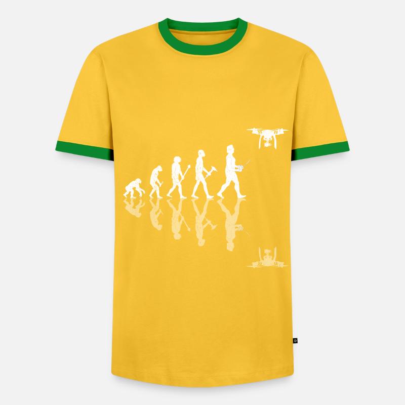 Drone Evolution - T-shirt contrasté Homme - jaune/vert