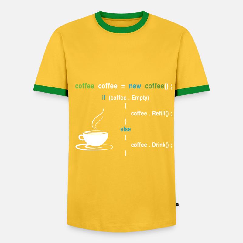 Kaffee Programmierer - Männer Kontrast-T-Shirt - Gelb/Grün 