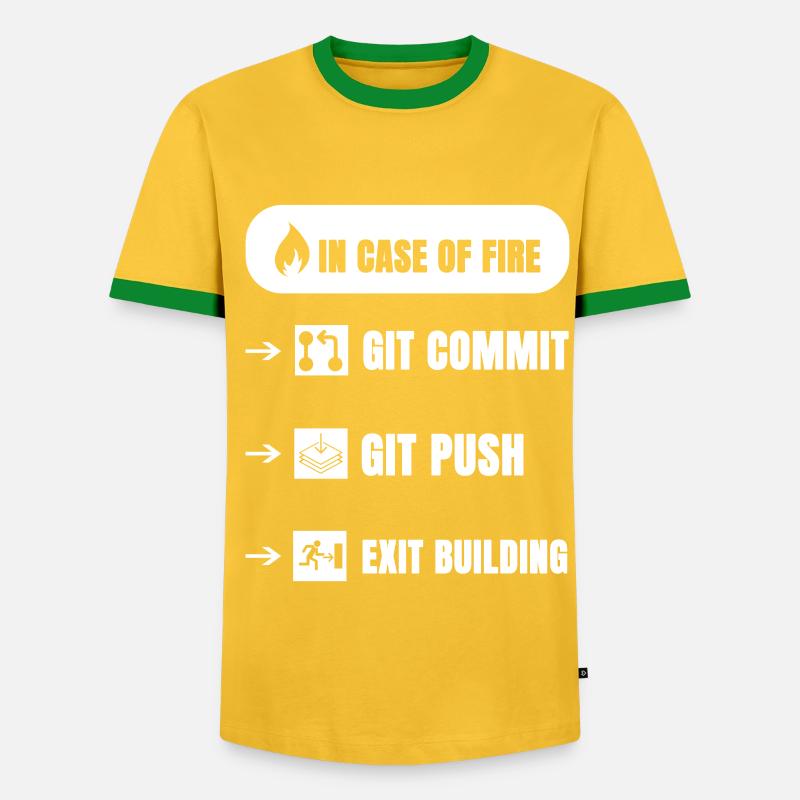 Git fire Funny - Men's Ringer Shirt - yellow/green 