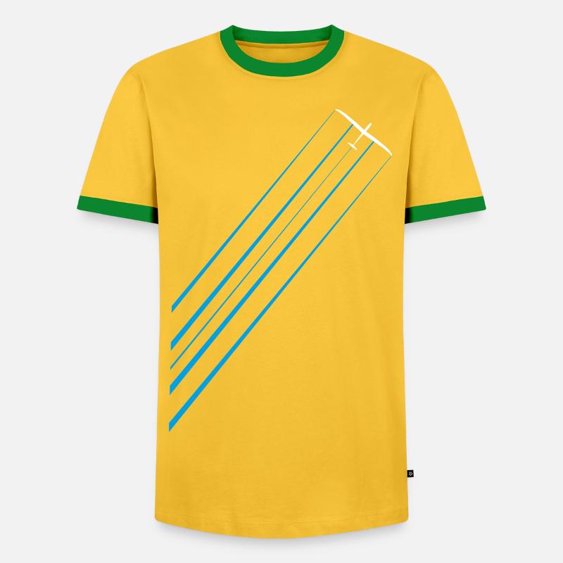 Glidflygplan med vattenglidare glidflygplan - Kontrast-T-shirt herr - gul/grön