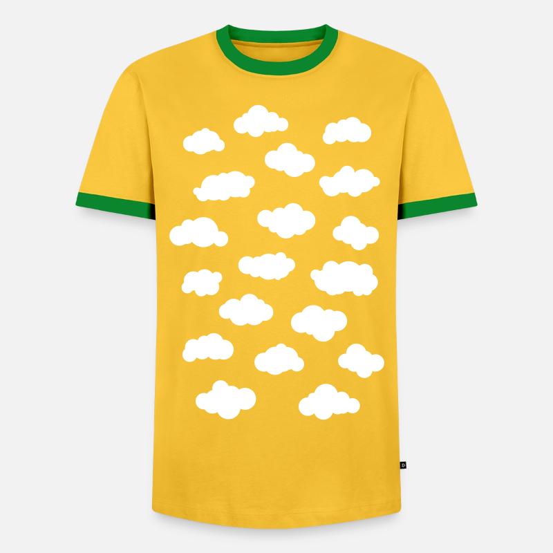 Clouds fleecy cloud - Men's Ringer Shirt - yellow/green 