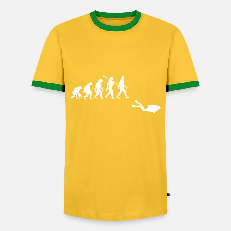 Evolution Diving Diver - Men's Ringer Shirt - yellow/green
