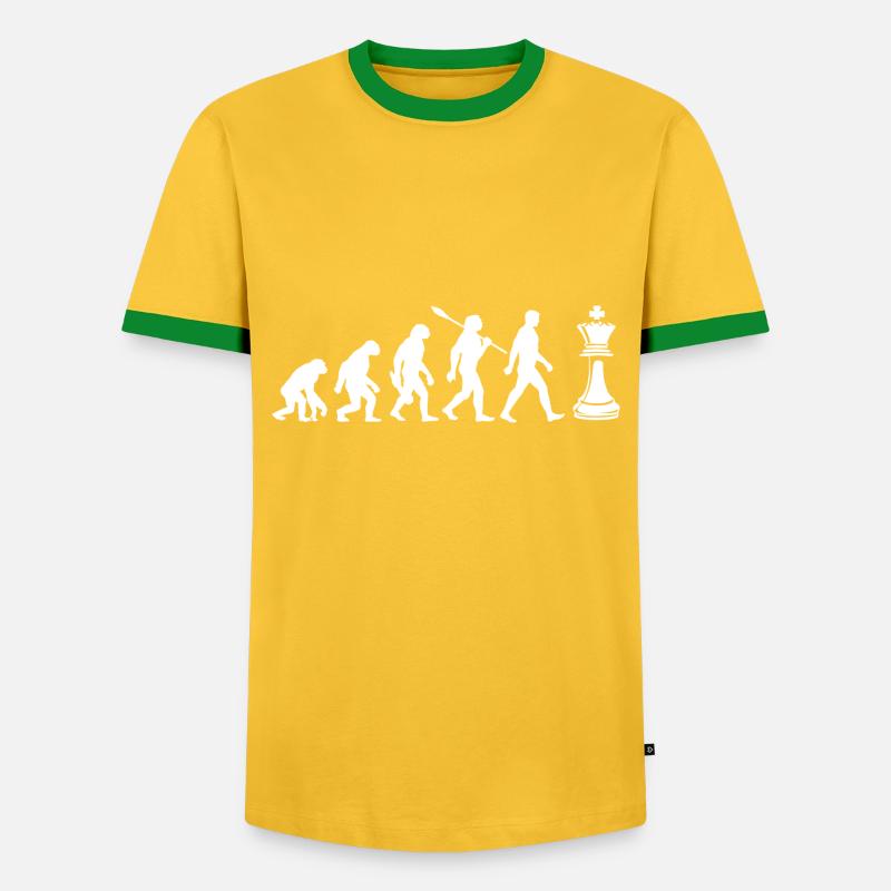 Evolution - Chess - Chess Players - Men's Ringer Shirt - yellow/green