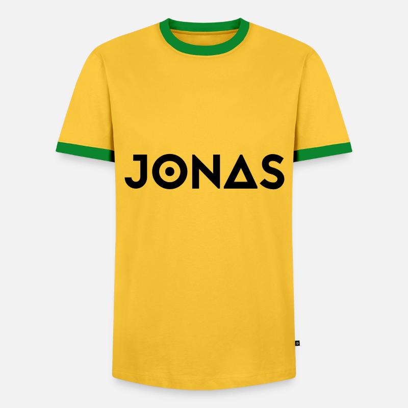 First name Jonas - Men's Ringer Shirt - yellow/green 