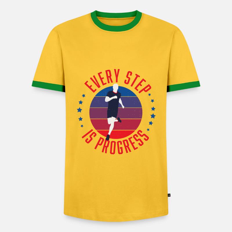 Runner Every Step is Progress - Männer Kontrast-T-Shirt - Gelb/Grün 