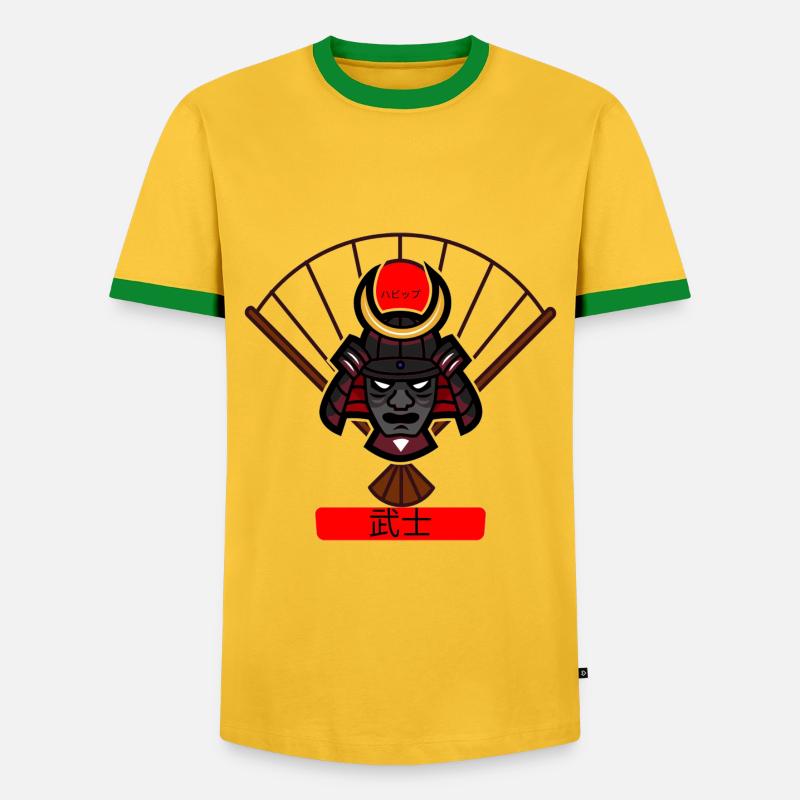 武士 "samurai" - Men's Ringer Shirt - yellow/green