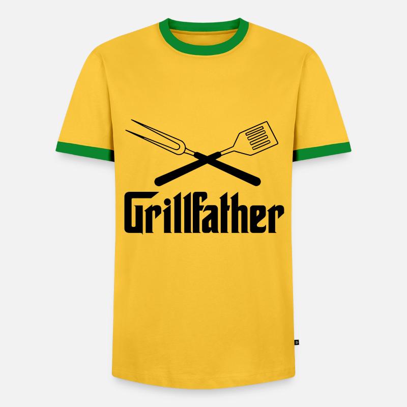 BBQ grilling - Men's Ringer Shirt - yellow/green 