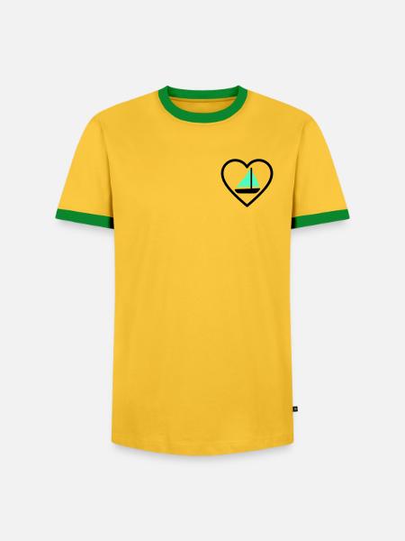 Cuore Vela – Passione Navigazione - Men's Ringer Shirt - yellow/green