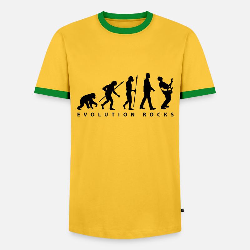 evolution_rocks_032012_g1c - Männer Kontrast-T-Shirt - Gelb/Grün