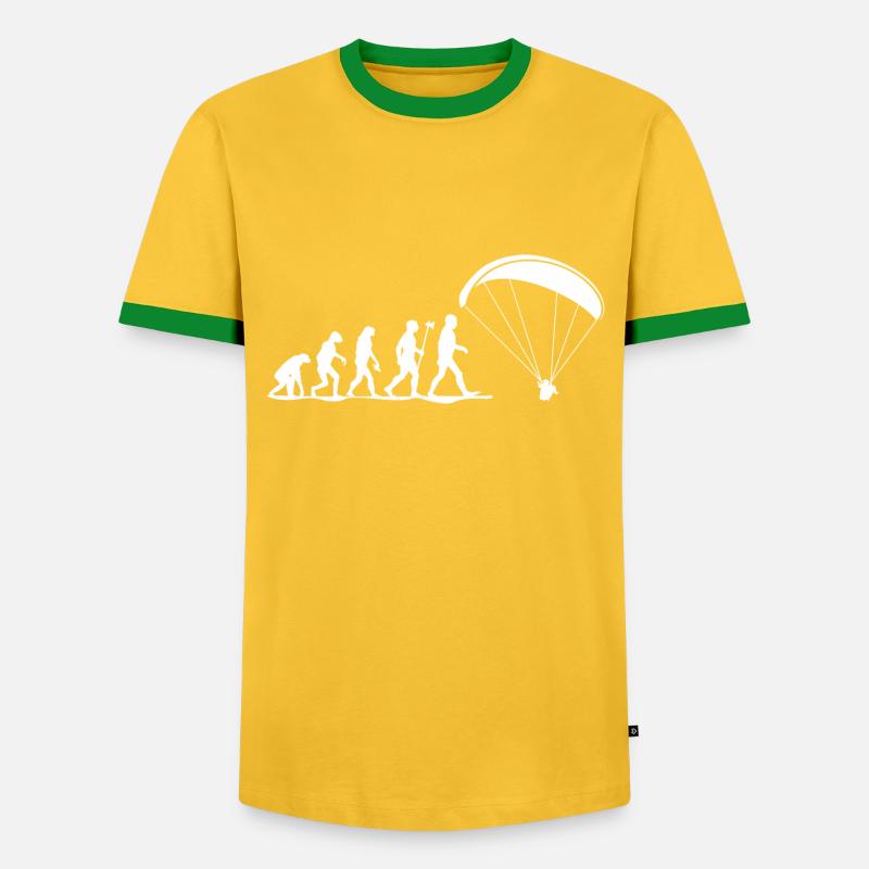 evolution paragliding - Men's Ringer Shirt - yellow/green