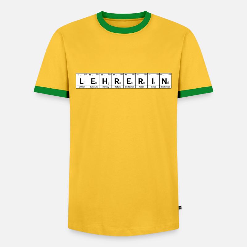 Lehrerin Elemente - Männer Kontrast-T-Shirt - Gelb/Grün 