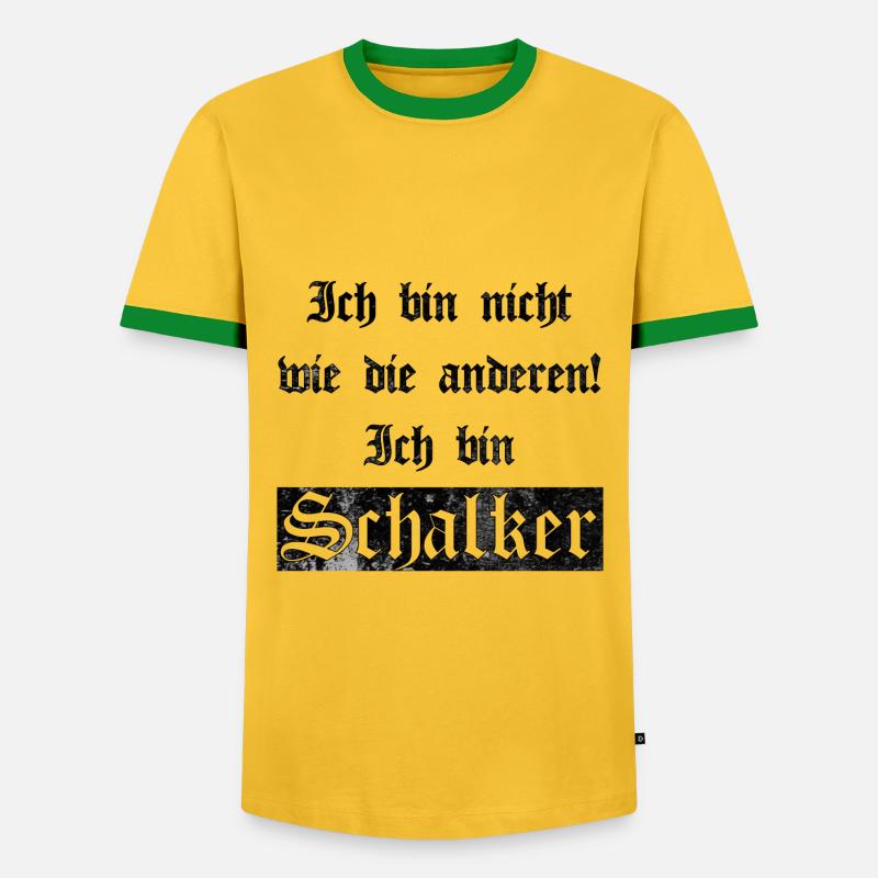 Ich bin Schalker Gelsenkirchen Geschenkidee - Männer Kontrast-T-Shirt - Gelb/Grün 