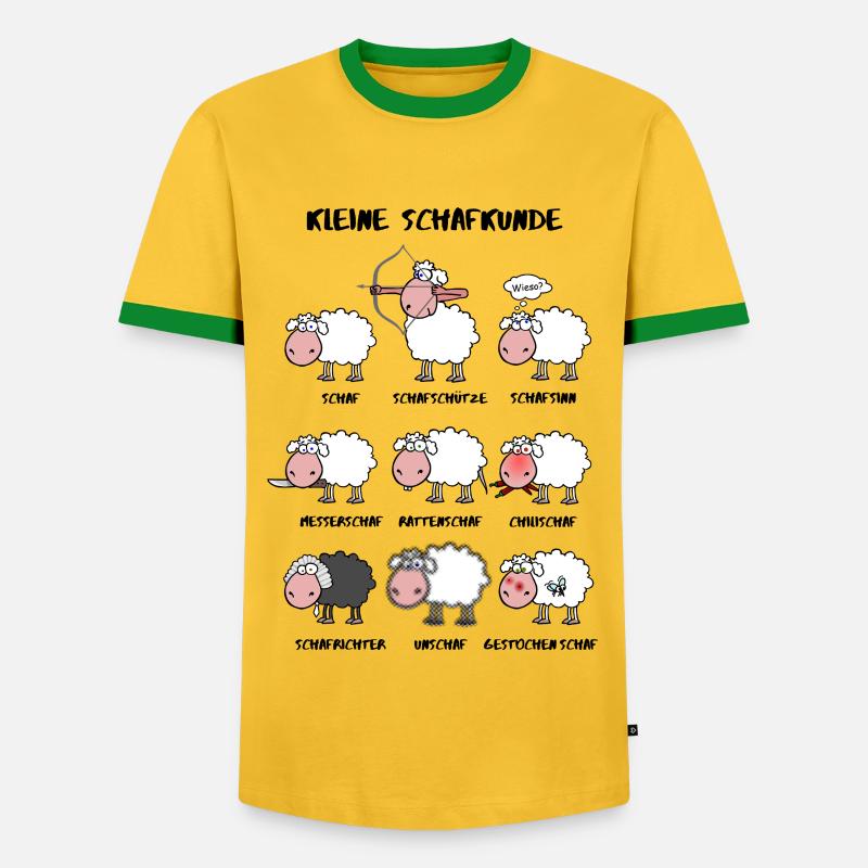 A little sheep knowledge - Men's Ringer Shirt - yellow/green 