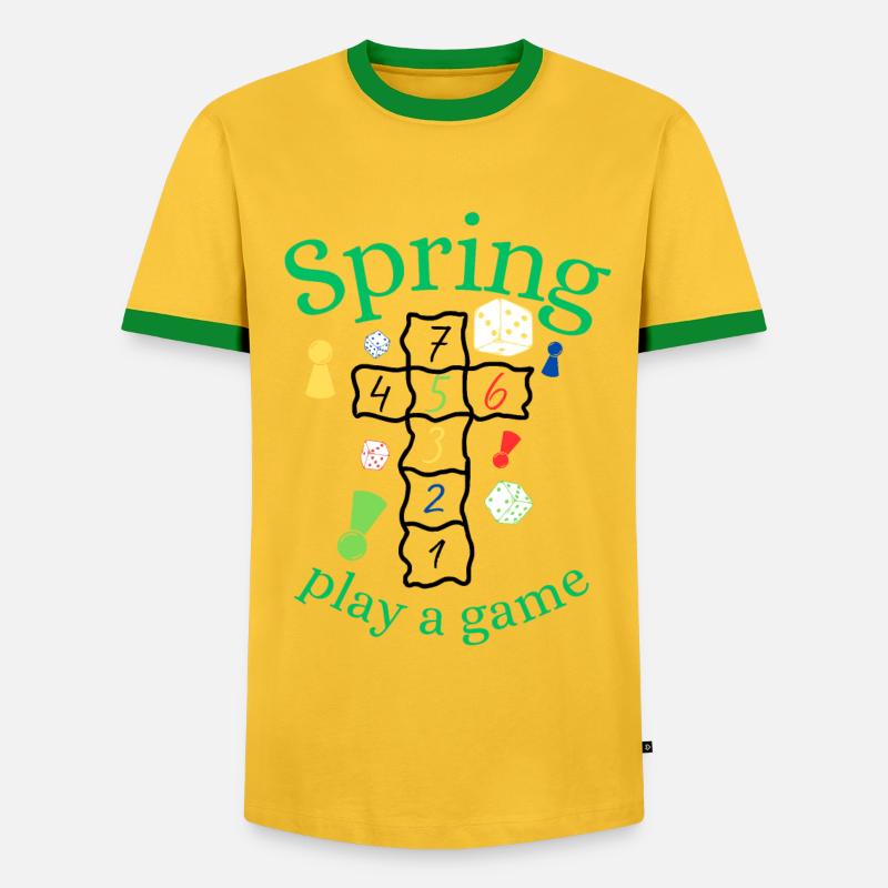 Spring | Spring | Game | Fun | Entertainment - Men's Ringer Shirt - yellow/green