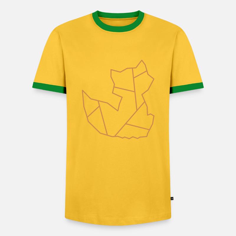 Fuchs | Tier | Logo | Fox - Männer Kontrast-T-Shirt - Gelb/Grün 