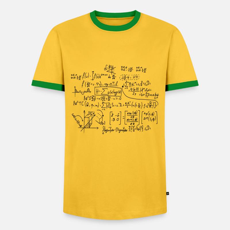 Mathématiques Mathématicien Math Professeur Maths - T-shirt contrasté Homme - jaune/vert 