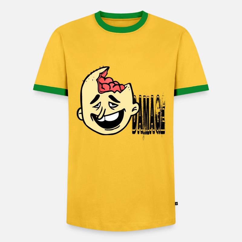 Stupid obstructs idiot - Men's Ringer Shirt - yellow/green